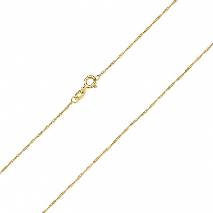 Złoty łańcuszek damski 50cm pełny splot Singapur 1mm pr. 585